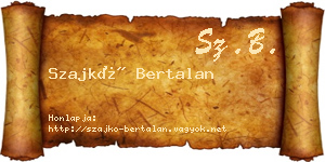 Szajkó Bertalan névjegykártya