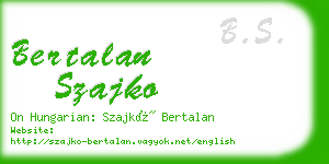 bertalan szajko business card